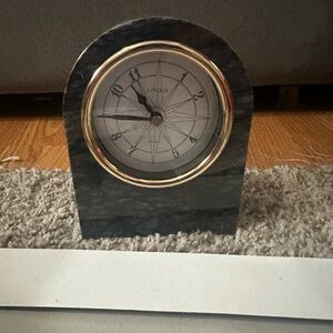 Linden Genuine Black Marble Arched Table Clock TBL-1183 Holt Needs New Battery